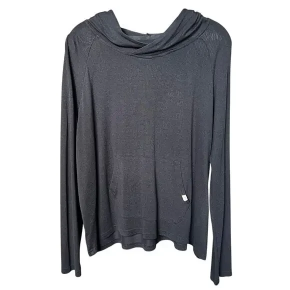 UGG Lightweight Hooded Black Lounge Long Sleeve Top Minimalist Athleisure - XL - Picture 1 of 7